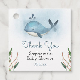 Whale Baby shower Dank u Labels