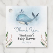 Whale Baby shower Dank u Labels (Voorkant)