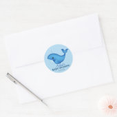 Whale Baby shower dank u sticker (Envelop)