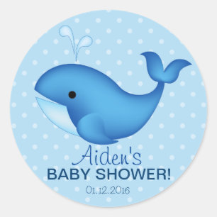 Whale Baby shower dank u sticker