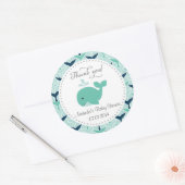 Whale Baby shower Dank u Stickers (Envelop)