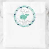 Whale Baby shower Dank u Stickers (Tas)