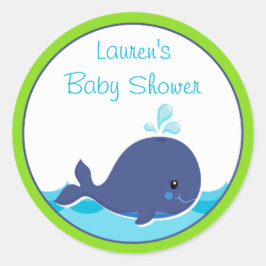 Whale Baby shower Favor Stickers