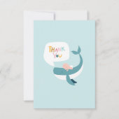 Whale Baby shower Flat Hartelijk dank Bedankkaart (Voorkant)
