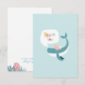 Whale Baby shower Flat Hartelijk dank Bedankkaart (Voorkant / Achterkant)
