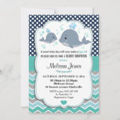 Whale Baby shower Gepersonaliseerde Uitnodiging Ba (Voorkant)