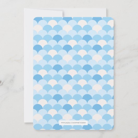 Whale Baby shower Invitation - Blauw Kaart (Achterkant)