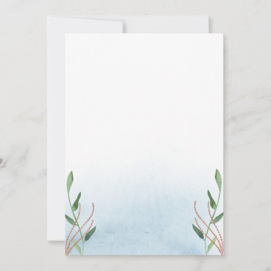 Whale Baby shower Invitation for Baby Boy Kaart (Achterkant)