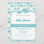 Whale Baby shower Invitation - Turquoise Kaart (Voorkant / Achterkant)