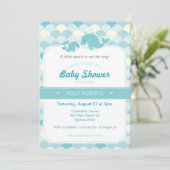 Whale Baby shower Invitation - Turquoise Kaart (Staand voorkant)