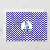 Whale Baby Shower Invitations Chevron Blue Green Kaart (Achterkant)