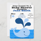 Whale Baby shower Invite (Boy) Kaart (Voorkant)