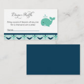 Whale Baby shower Luier Raffle Tickets Informatiekaartje (Voorkant / Achterkant)