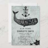Whale Baby shower Nodig  nautische Uitnodiging uit (Voorkant)