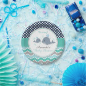 Whale Baby shower Papier Bord Boy Chevron Polka (Feest)