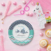 Whale Baby shower Papier Bord Boy Chevron Polka (Feest)