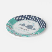 Whale Baby shower Papier Bord Boy Chevron Polka (Gekanteld)