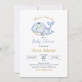 Whale Baby shower uitnodiging voor de jongen (Voorkant)