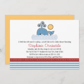 Whale Baby Shower-uitvindingen Kaart (Voorkant / Achterkant)