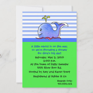 Whale Baby Shower-uitvindingen Kaart
