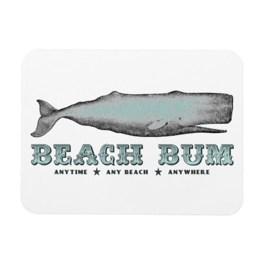Whale Beach Bum Magnet Magneet (Horizontaal)