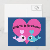 Whale ben je mijn Valentijn? Feestdagenkaart (Voorkant / Achterkant)