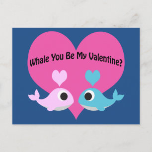 Whale ben je mijn Valentijn? Feestdagenkaart