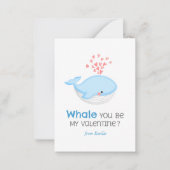 Whale ben je mijn Valentijn? Notitiekaartje (Voorkant)