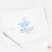 Whale ben je mijn Valentijn? Ronde Sticker (Envelop)