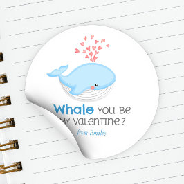 Whale ben je mijn Valentijn? Ronde Sticker