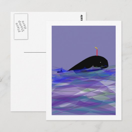 Whale Birthday Briefkaart (Voorkant / Achterkant)