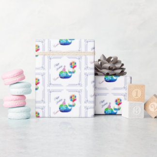 Whale Birthday Cadeaupapier