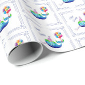 Whale Birthday Cadeaupapier (Rol Hoek)