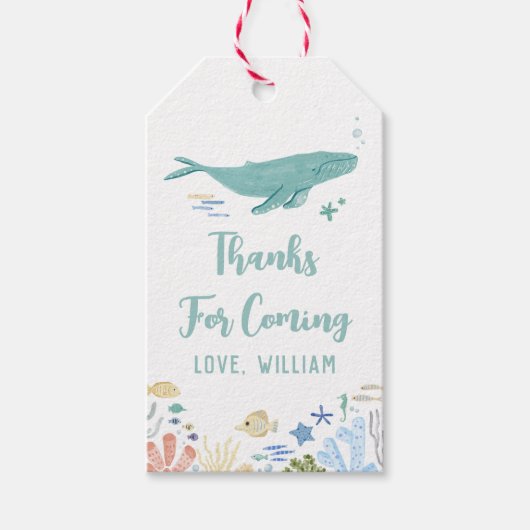 Whale Birthday Dank u Cadeaulabel (Voorkant)