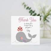 Whale Birthday Flat Thank You Card Bedankkaart (Staand voorkant)