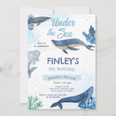 Whale Birthday Invitation Kaart (Voorkant)