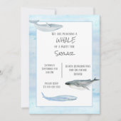 Whale Birthday Party Invitation Kaart (Voorkant)