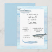 Whale Birthday Party Invitation Kaart (Voorkant / Achterkant)