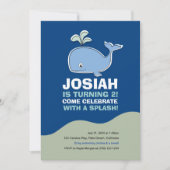 Whale Birthday Party Kaart (Voorkant)