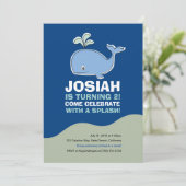 Whale Birthday Party Kaart (Staand voorkant)