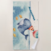 Whale Birthday Strandlaken (Voorkant)