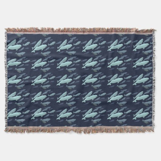 Whale Blanket Beluga Whale Art Throw Blankets Blan Deken (Voorkant)