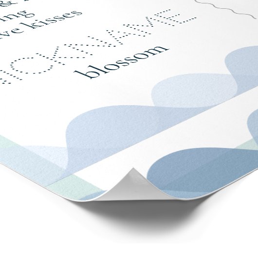 Whale Blue 1st Birthday Milestone Poster (Hoek)