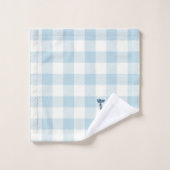 Whale Blue Check Gingham Patroon Badhanddoek Set Bad Handdoek (Wasdoekje)
