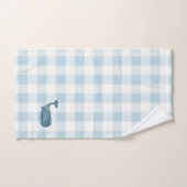 Whale Blue Check Gingham Patroon Badhanddoek Set Bad Handdoek (Handdoek)