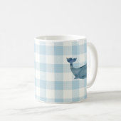 Whale Blue Check Pattern Coffee Mok (Voorkant rechts)