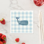 Whale Blue Gingham-Baby shower Servet (Insitu)