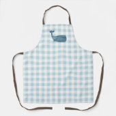 Whale Blue Gingham-patroon over heel Schort (Voorkant)