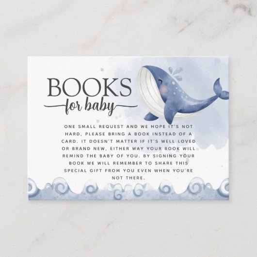 Whale Book Request for Baby Insert Card Informatiekaartje (Voorkant)