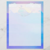 Whale Border - 8,5" x 11" briefpapier (Achterkant)